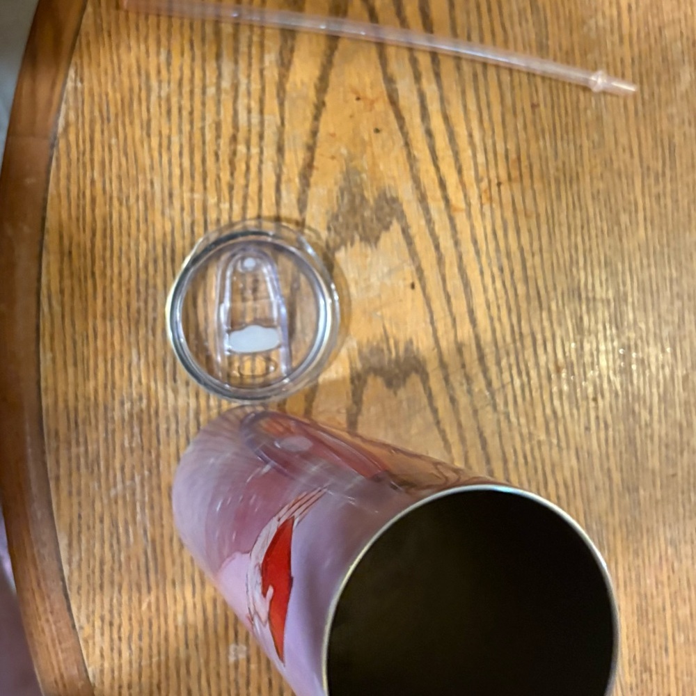 Vibrant Red Tumbler with Clear Lid and Straw